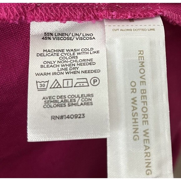 loft color block Ruffle Squer Neck Midi Dress Linen blend Blue Pink - Picture 5 of 8